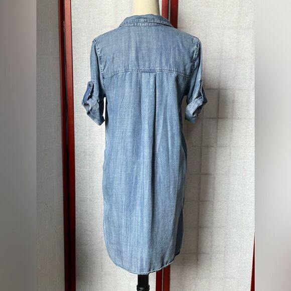 Velvet Heart Chambray Blue Collared Pullover Shirt Dress w/Pockets (Size: Small - Picture 5 of 15
